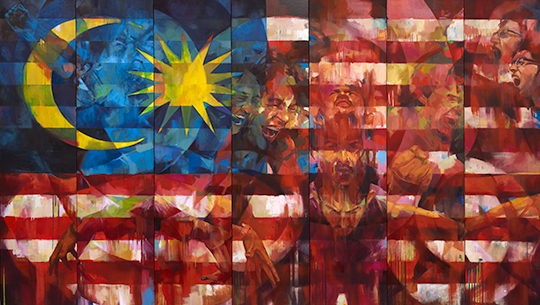 Ali-Nurazmal-Yusoff,-Patriotic,-Oil-on-Canvas,-183-cm-x-320-cm-(7-panels),-2015_Image-courtesy-of-Core-Design-Gallery