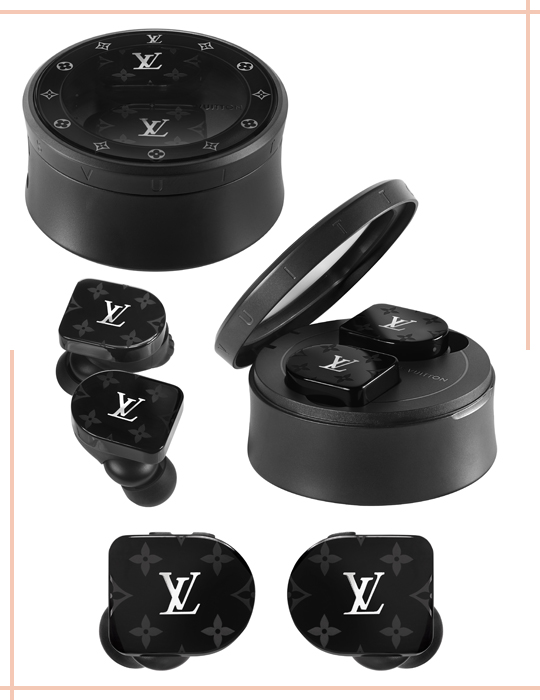 Louis Vuitton QAB010 Horizon Bluetooth Earphones Black Monogram Used F/S
